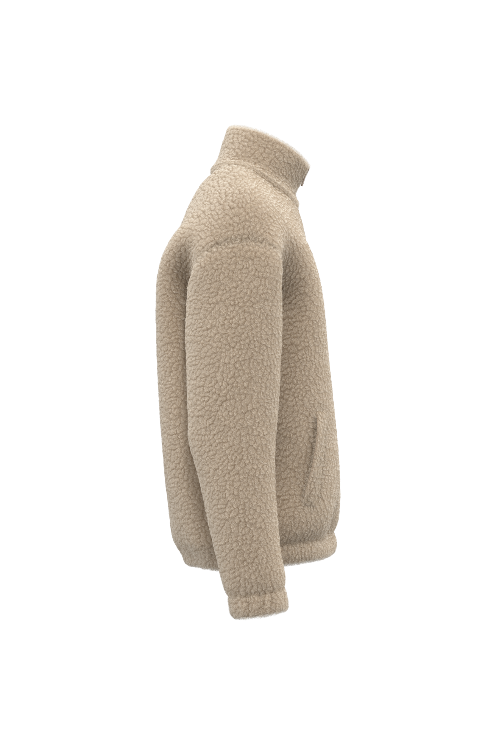 Spasso SP404 - Unisex Sherpa Dropped Shoulders Full Zip Sweatshirt