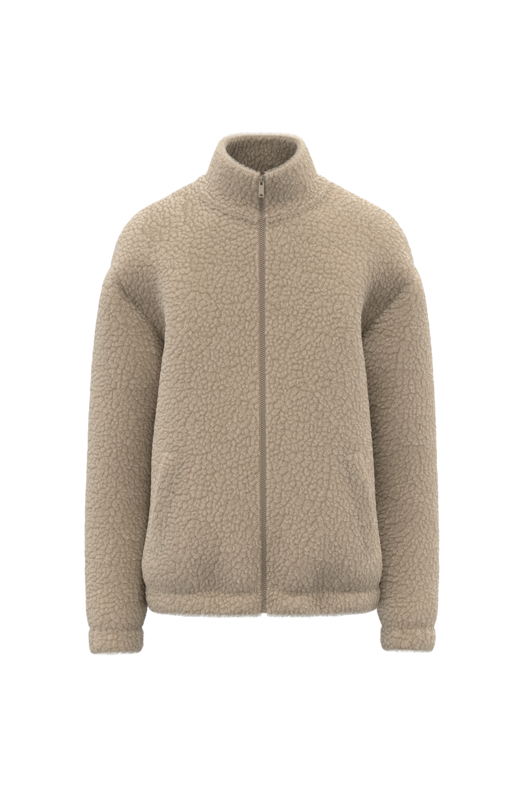 Spasso SP404 - Unisex Sherpa Dropped Shoulders Full Zip Sweatshirt