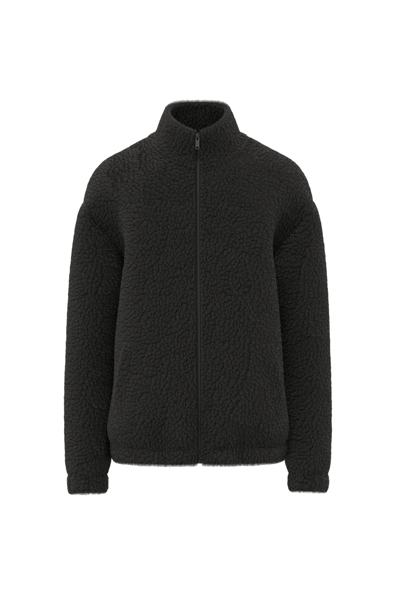 Spasso SP404 - Unisex Sherpa Dropped Shoulders Full Zip Sweatshirt