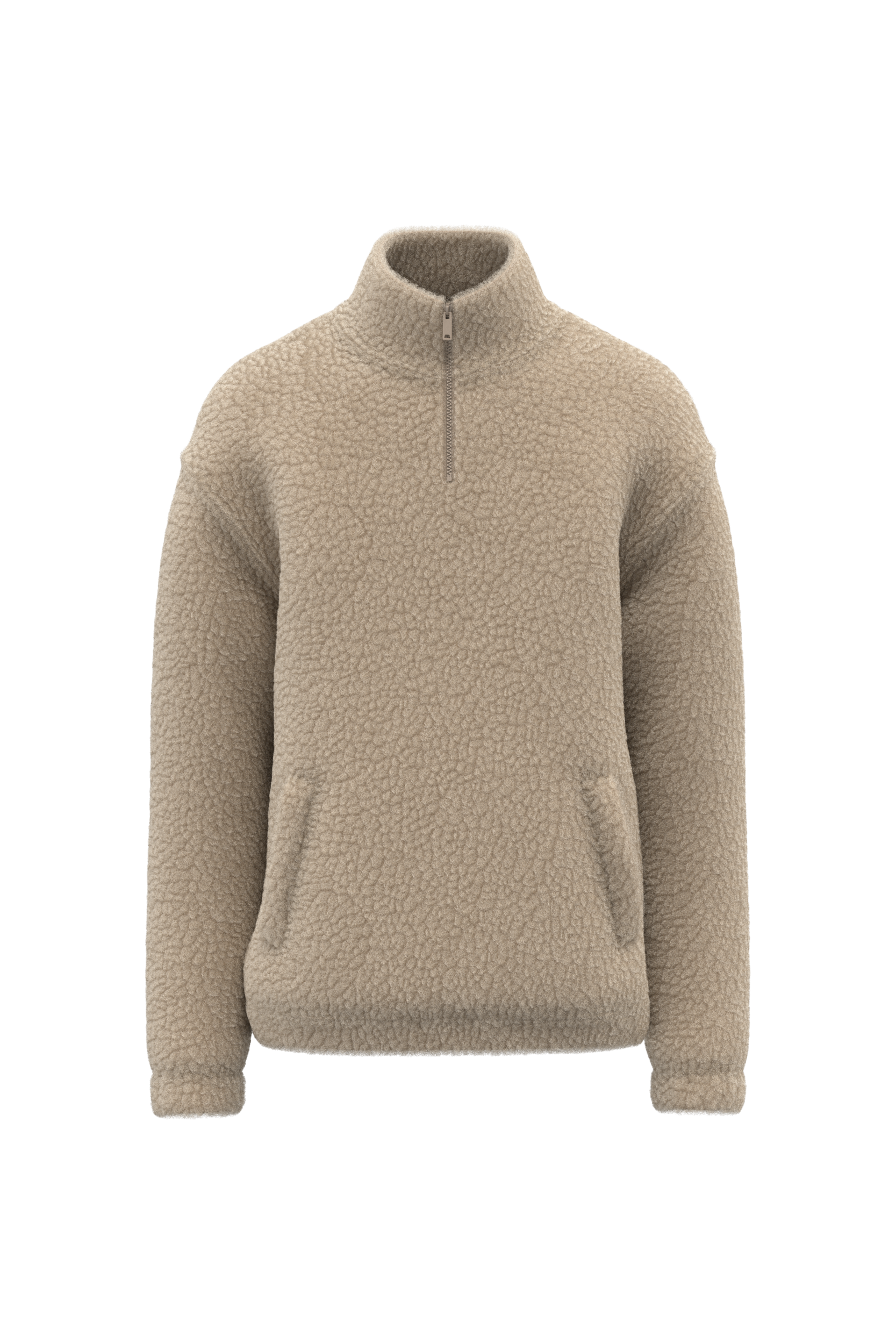 Spasso SP403 - Unisex Sherpa Dropped Shoulders Quarter Zip Sweatshirt