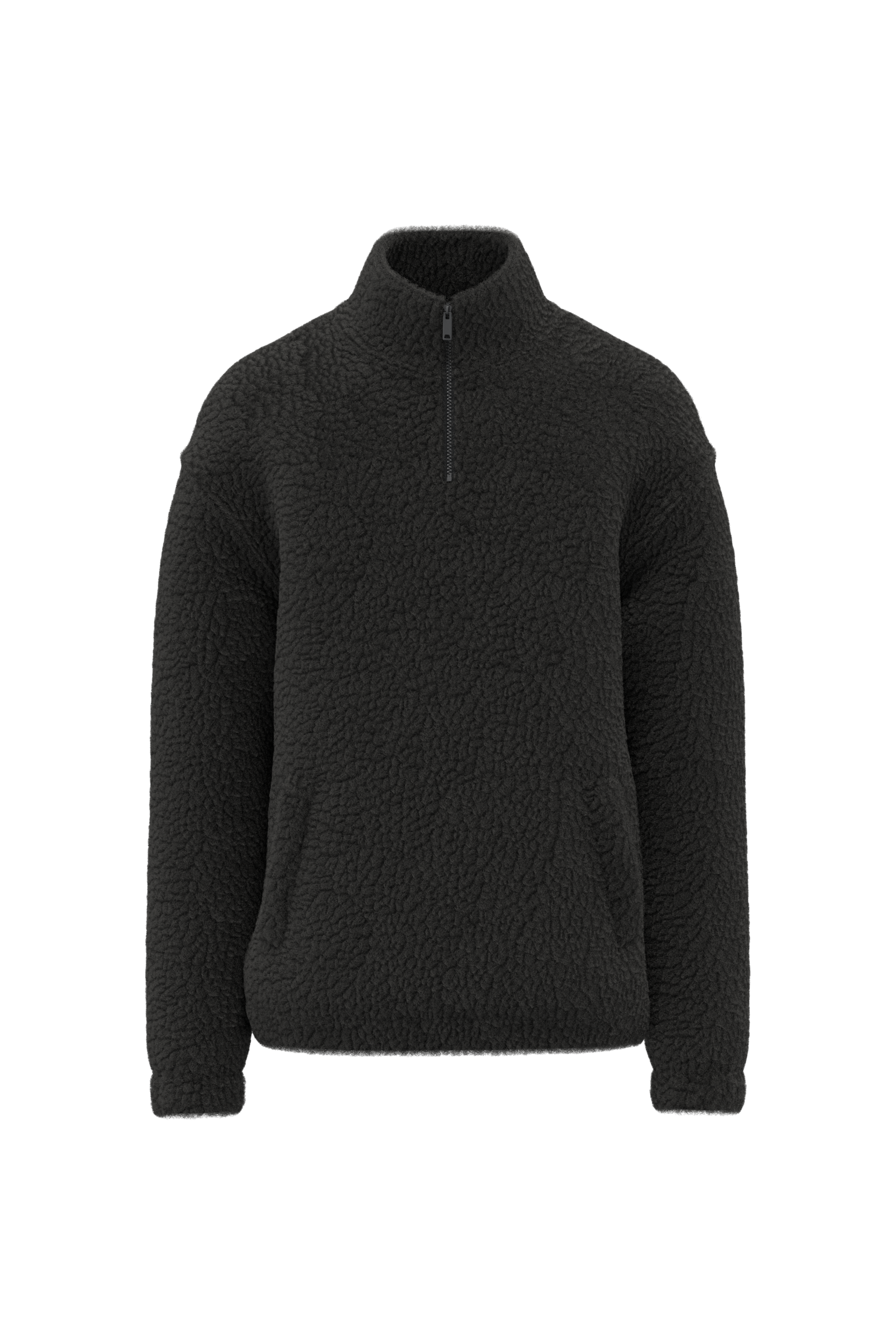 Spasso SP403 - Unisex Sherpa Dropped Shoulders Quarter Zip Sweatshirt