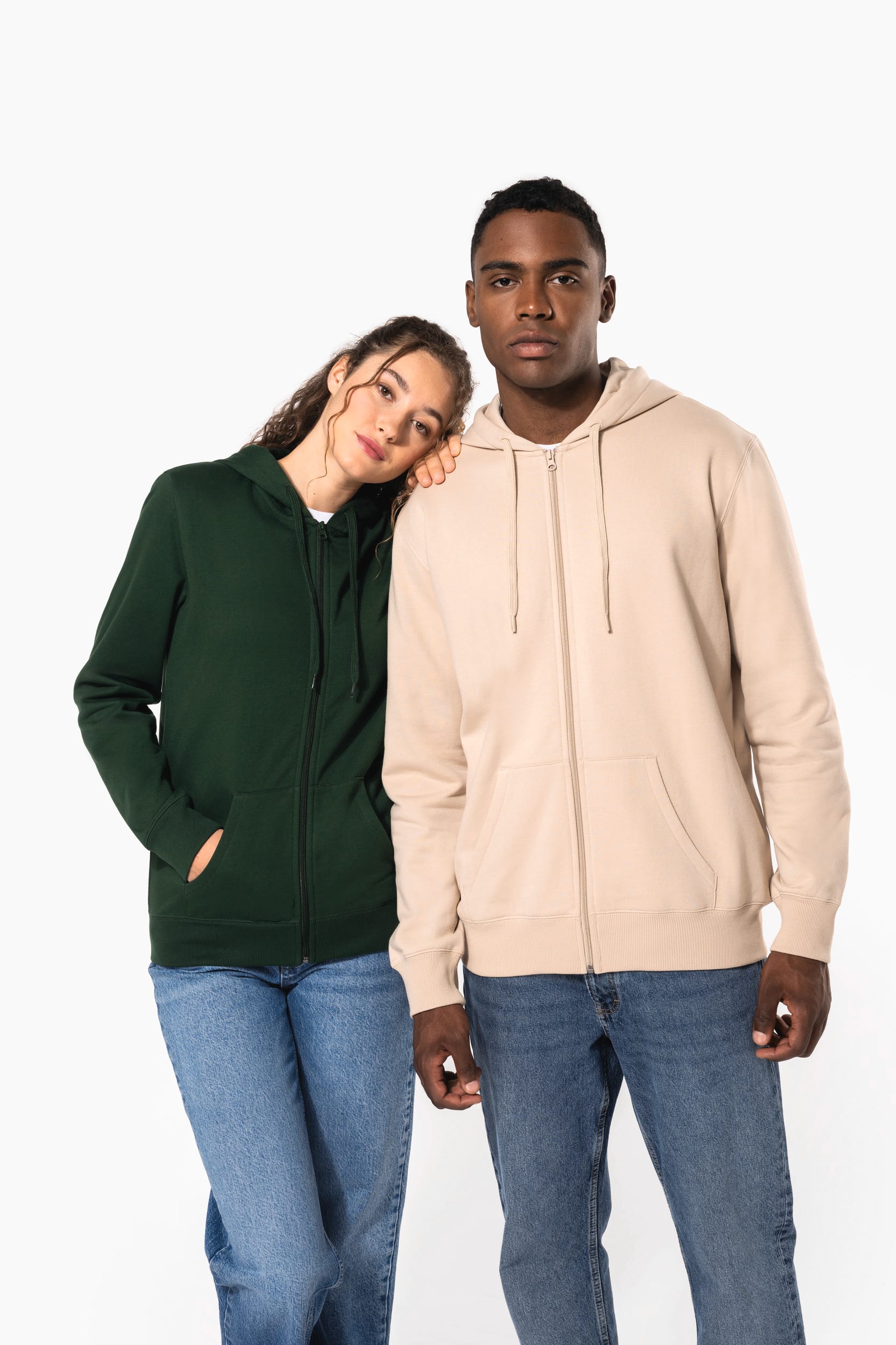 Sweat à capuche zippé recyclé unisexe – 280 g/m² | K4042