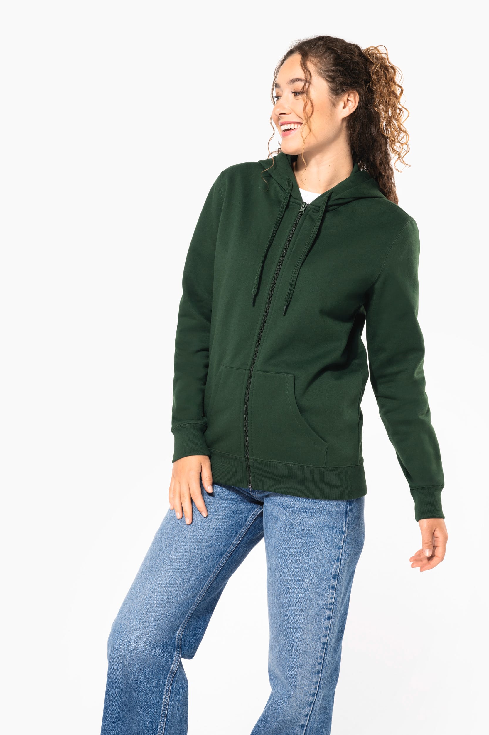 Sweat à capuche zippé recyclé unisexe – 280 g/m² | K4042