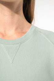 Sweat-shirt à manches raglan et col rond en coton biologique pour femmes - K481