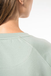 Sweat-shirt à manches raglan et col rond en coton biologique pour femmes - K481