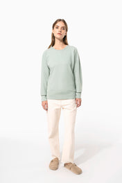 Sweat-shirt à manches raglan et col rond en coton biologique pour femmes - K481