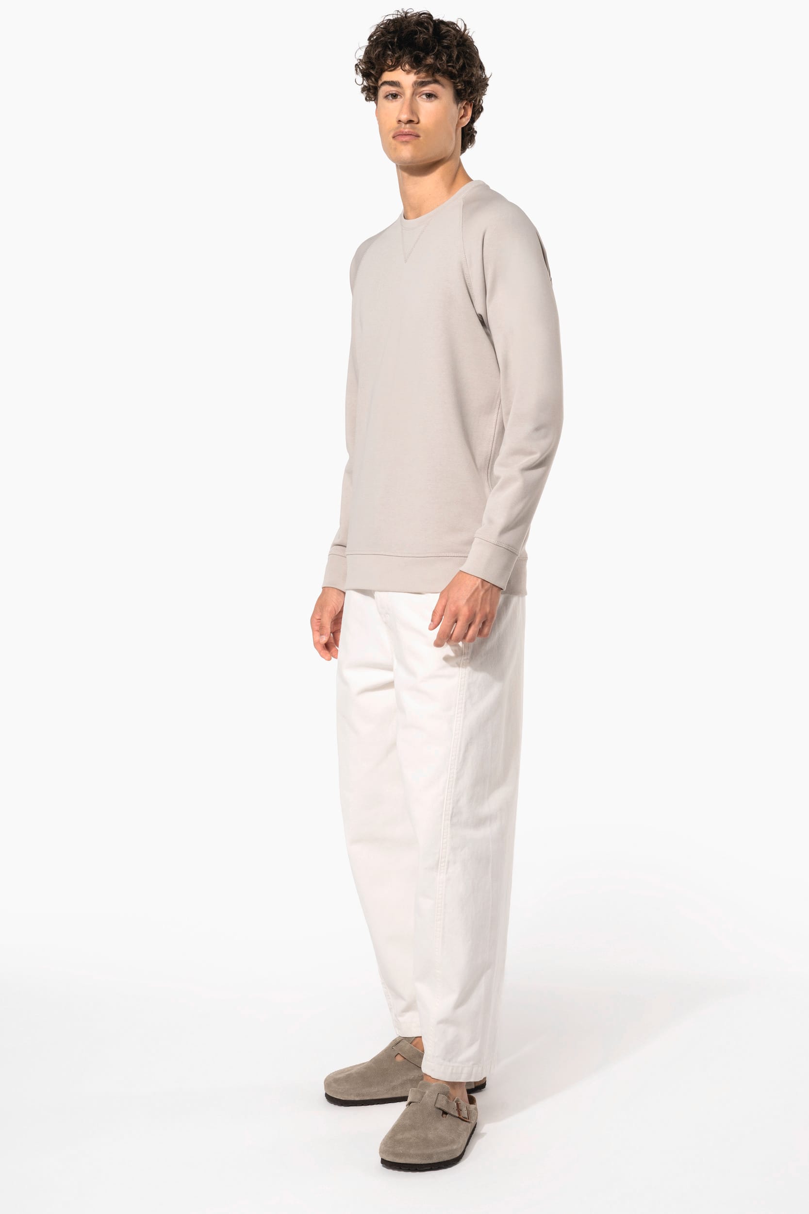 Sweatshirt à manches raglan et col rond en coton biologique pour homme - K480