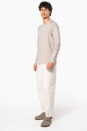 Sweatshirt à manches raglan et col rond en coton biologique pour homme - K480