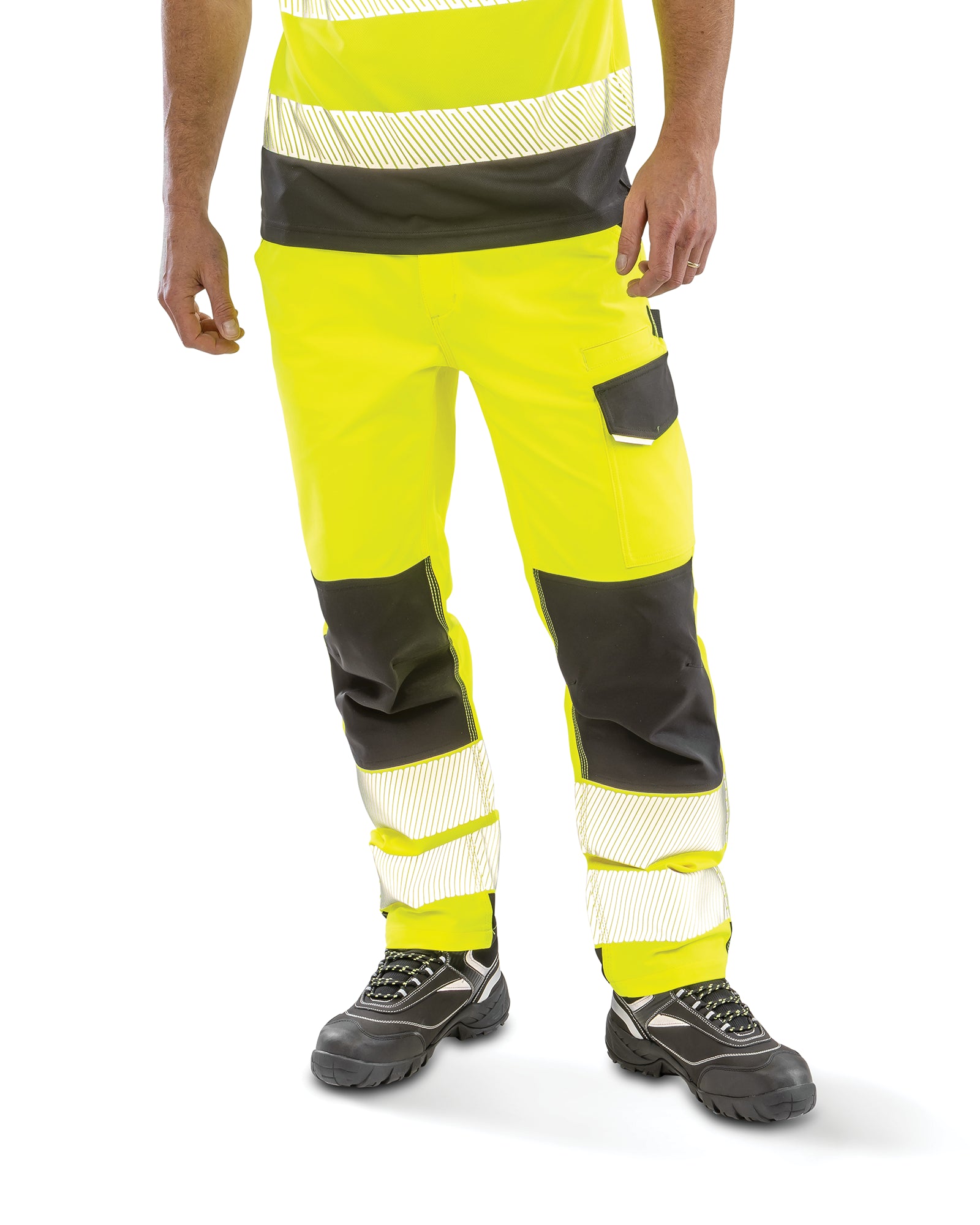 Pantalones de seguridad elásticos de alta visibilidad clase 2 en poliéster reciclado | R517X