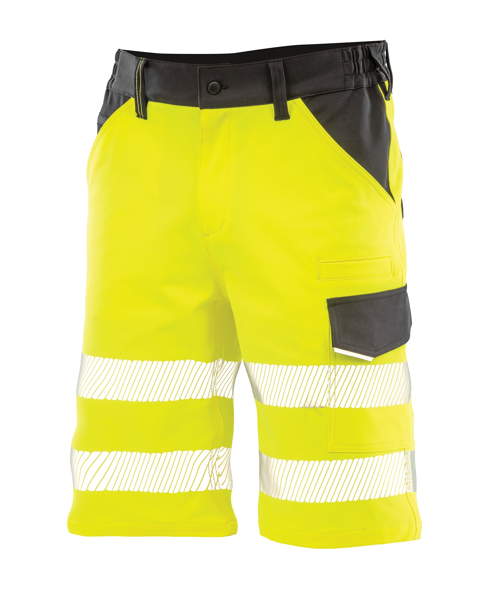 Short de sécurité fluorescent extensible en sergé de polyester recyclé | R519X