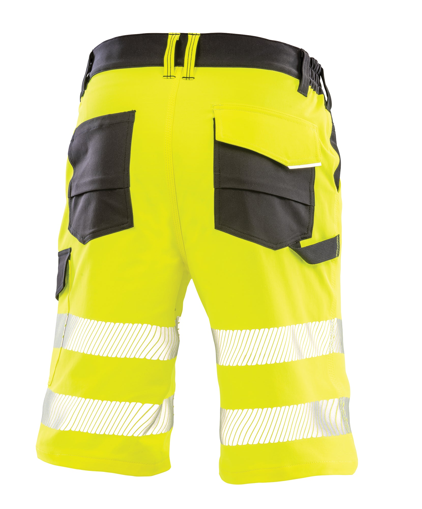 Short de sécurité fluorescent extensible en sergé de polyester recyclé | R519X