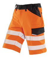 Short de sécurité fluorescent extensible en sergé de polyester recyclé | R519X