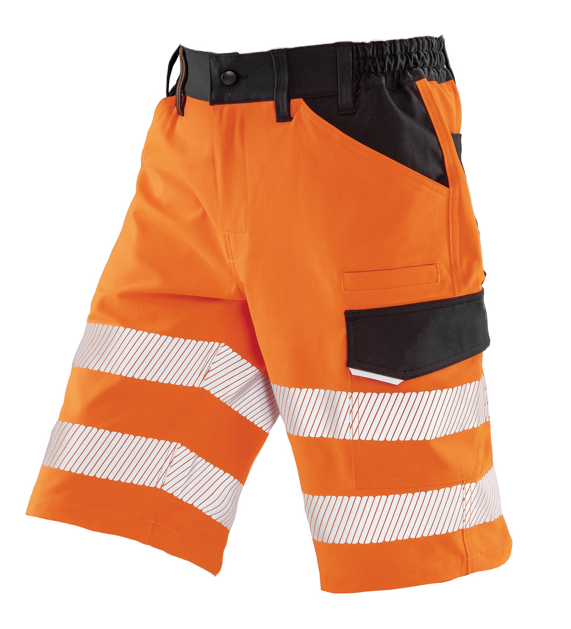 Short de sécurité fluorescent extensible en sergé de polyester recyclé | R519X