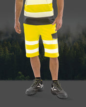Short de sécurité fluorescent extensible en sergé de polyester recyclé | R519X