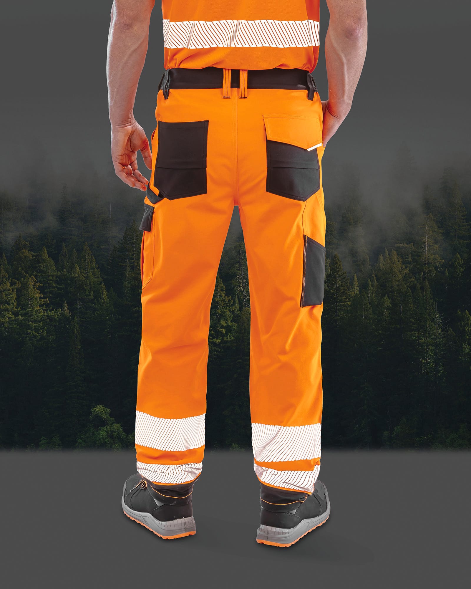 Pantalones de seguridad elásticos de alta visibilidad clase 2 en poliéster reciclado | R517X