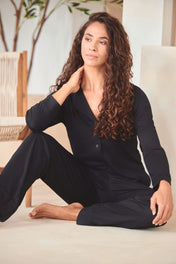 Damespyjamaset met lange mouwen van gerecycled polyester | TC056