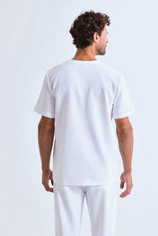 Tunique extensible à manches courtes et col V pour homme avec poche poitrine | NN200