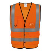 Gilet in rete ad alta visibilità con bottoni a pressione in poliestere riciclato | YHVW860