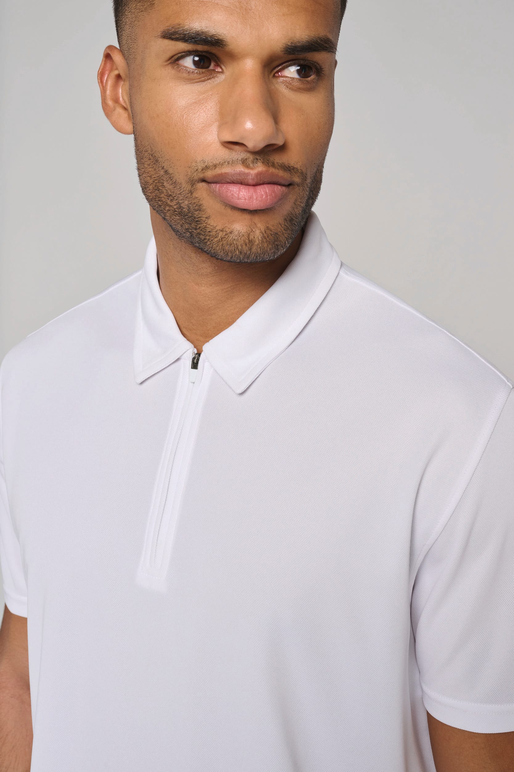 Men's 1/4 Zip Sports Polo Shirt | PA492