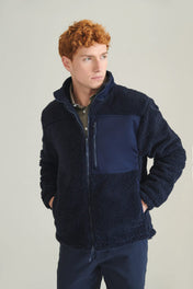 Sherpa Fleece Jacket with Funnel Neck in Recycled Polyester | FR854