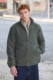 Sherpa Fleece Jacket with Funnel Neck in Recycled Polyester | FR854