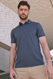 Polo de micropiqué para hombre en poliéster reciclado | H465