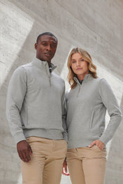 Unisex Zip Neck Sweatshirt in Regenerated Cotton and Recycled Polyester | H842