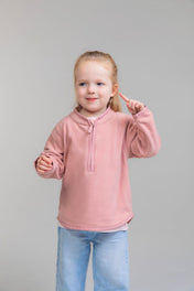 Microfleecejack voor kinderen van gerecycled polyester met 1/4-ritssluiting | LW031