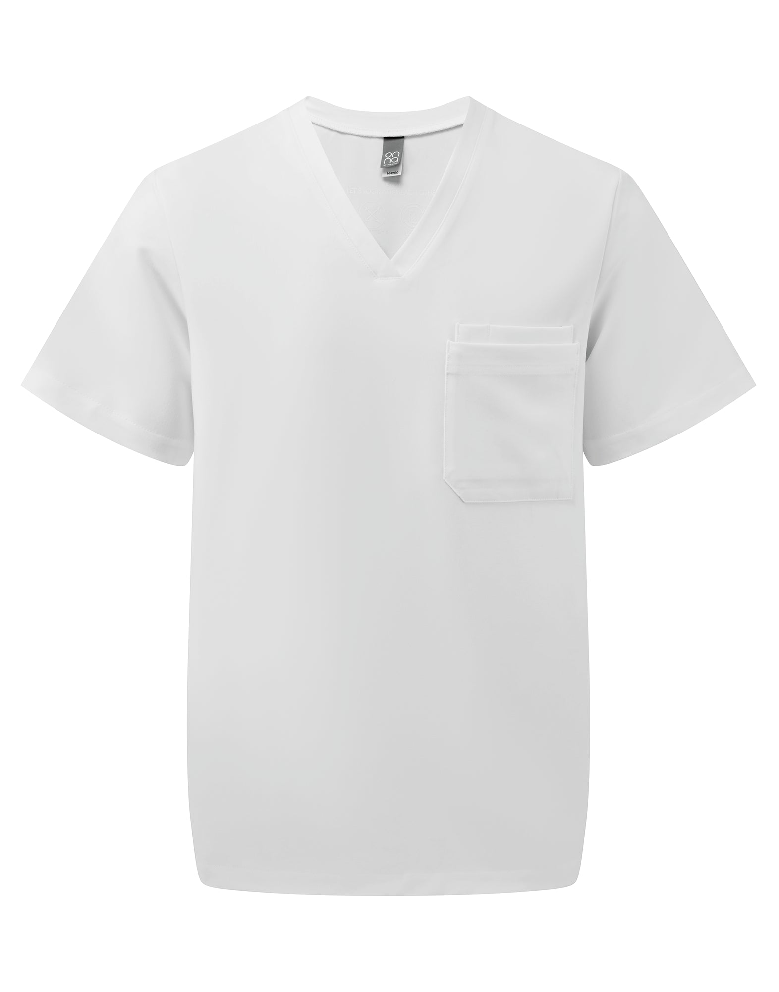 Tunique extensible à manches courtes et col V pour homme avec poche poitrine | NN200