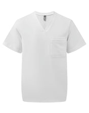 Tunique extensible à manches courtes et col V pour homme avec poche poitrine | NN200
