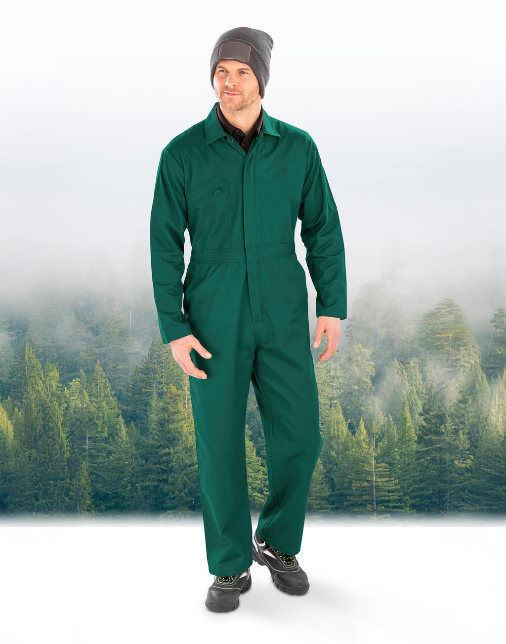 Gerecycleerde Actie Overall met Rits aan de Voorkant - 79733