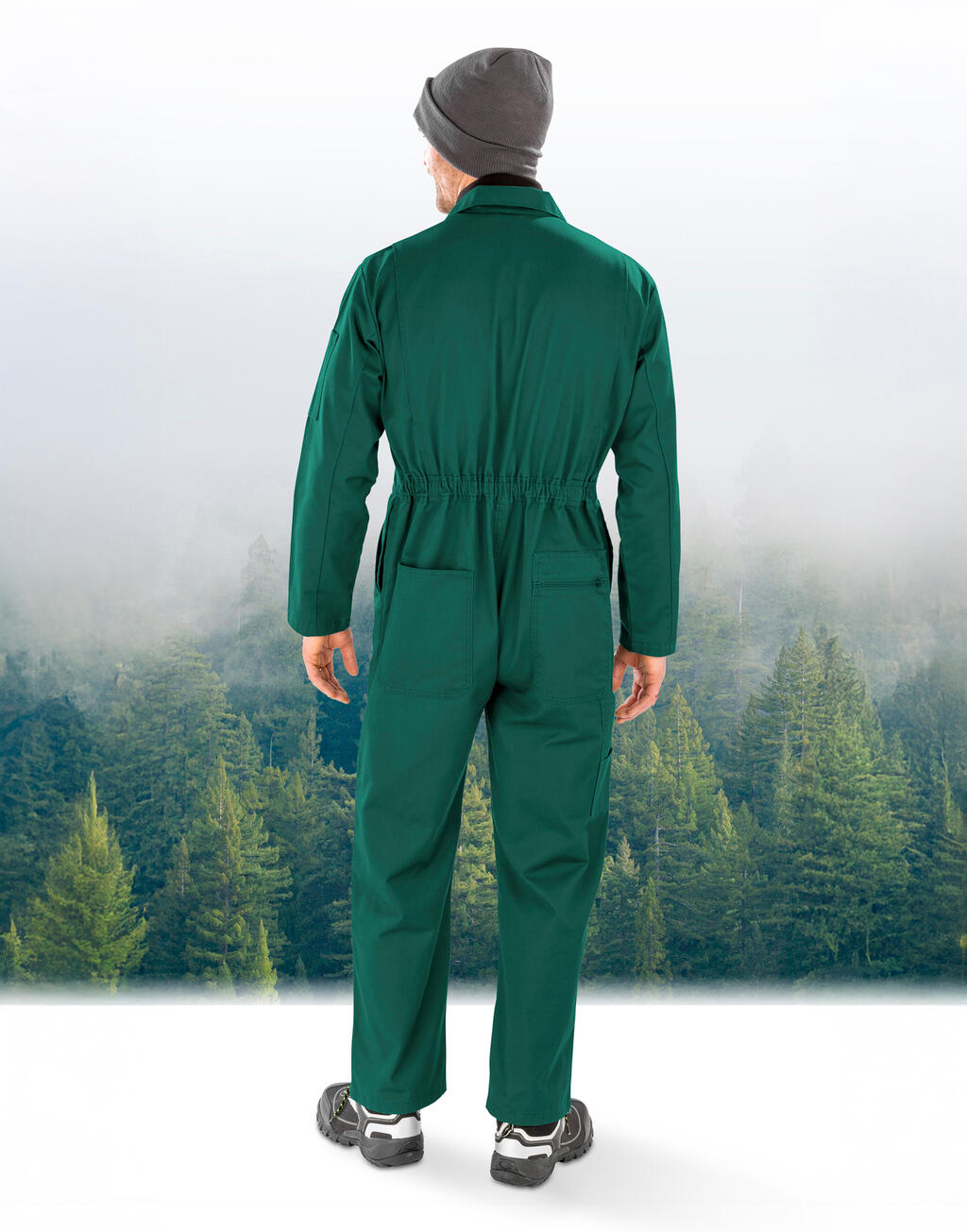 Gerecycleerde Actie Overall met Rits aan de Voorkant - 79733