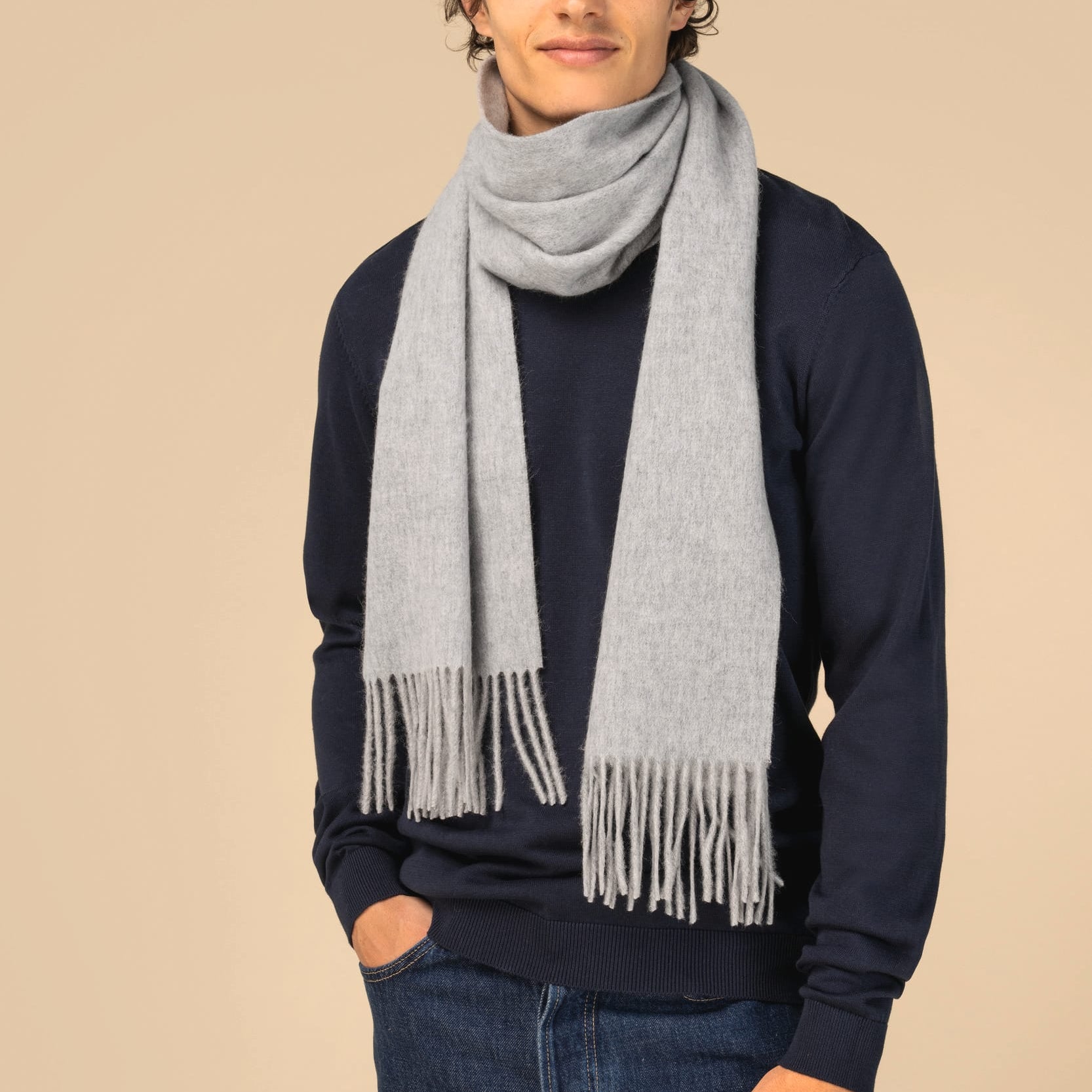 Unisex Fringed Wool Scarf SP112