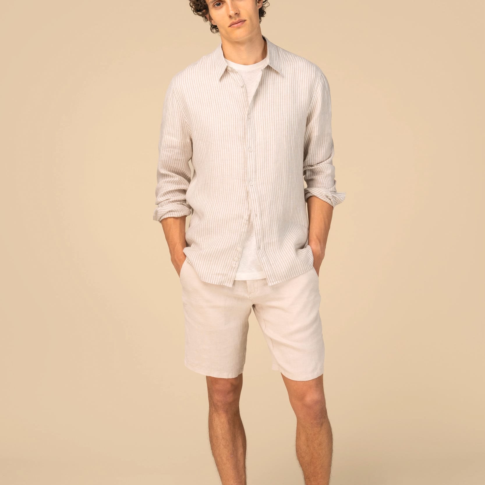 Men's Striped Linen Shirt SP525