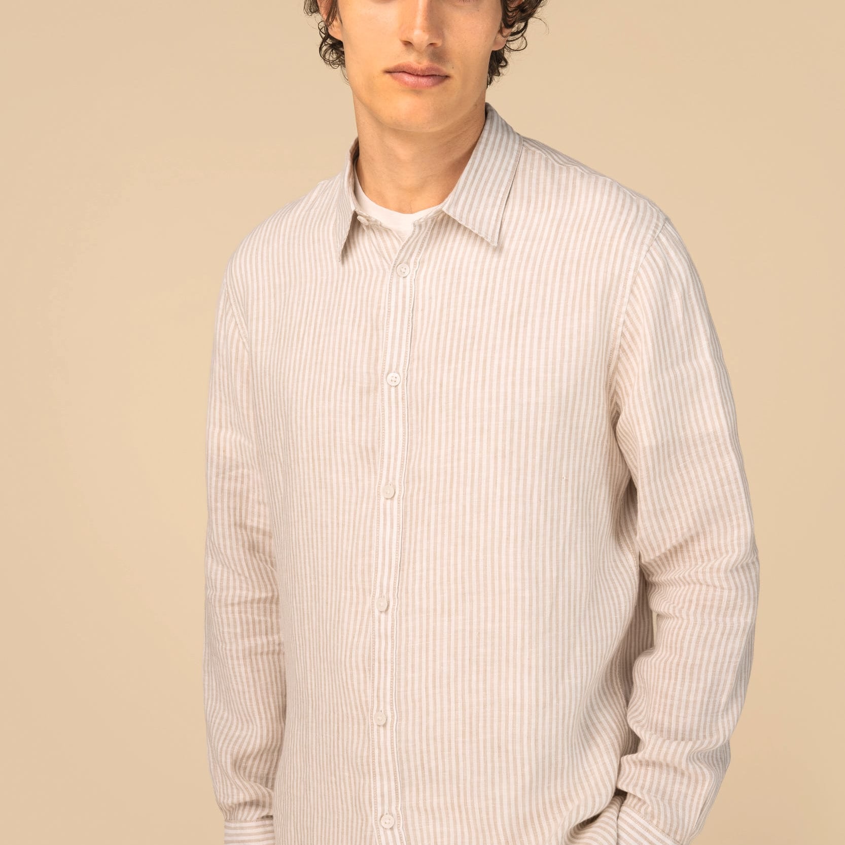 Men's Striped Linen Shirt SP525