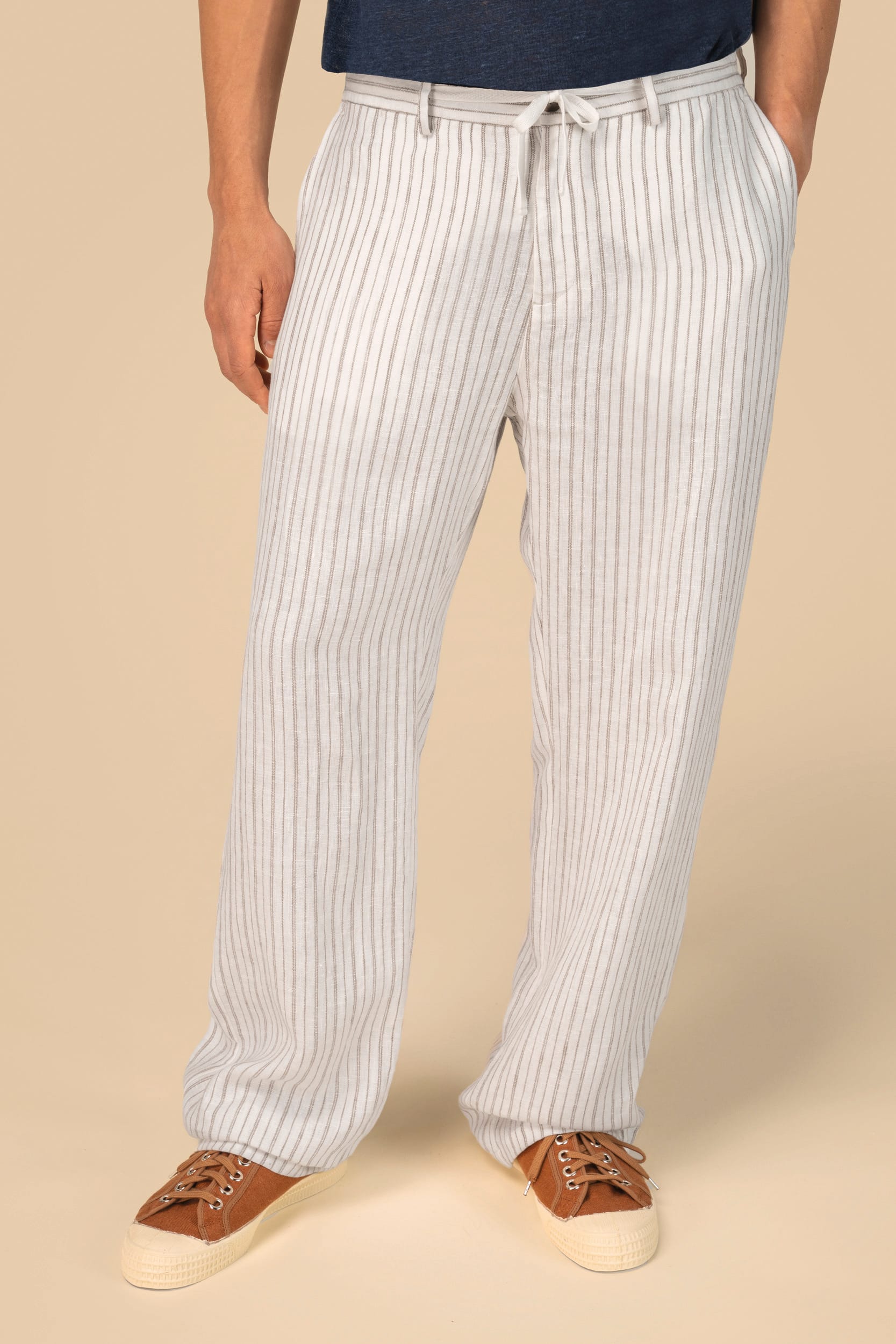 Men's Striped Linen Trousers SP715
