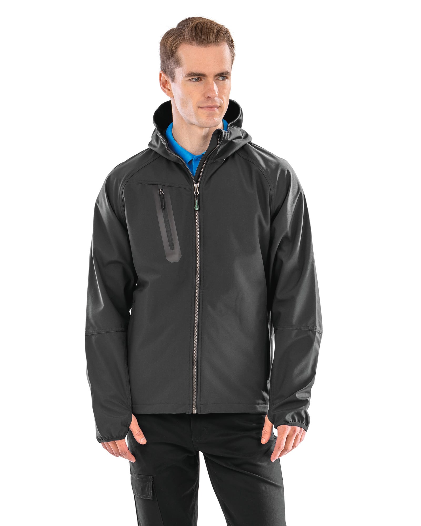 Unisex 3-Layer Hooded Softshell Jacket in Recycled Polyester | R909X
