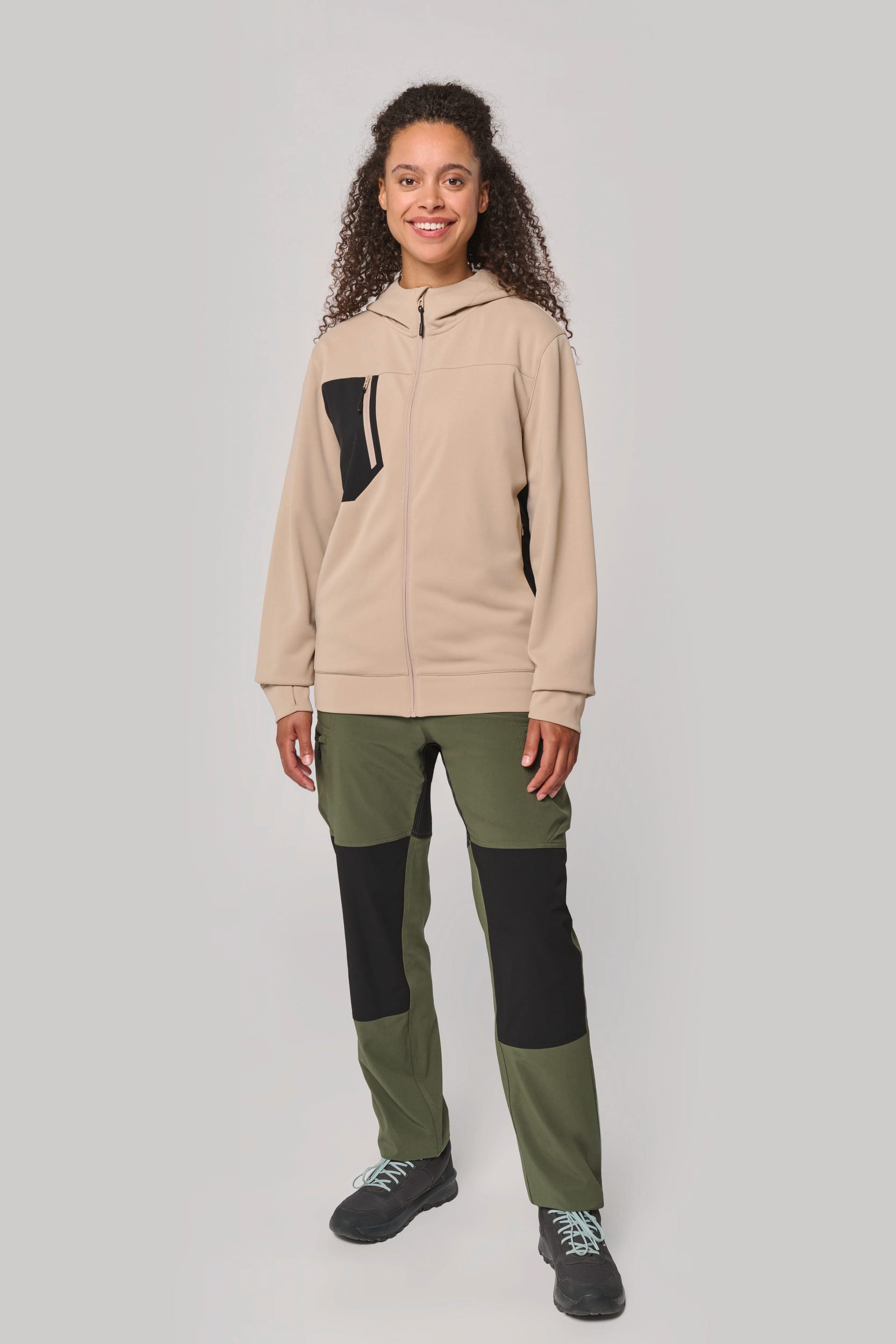 Sudadera deportiva unisex con capucha y cremallera completa de poliéster reciclado | PA349