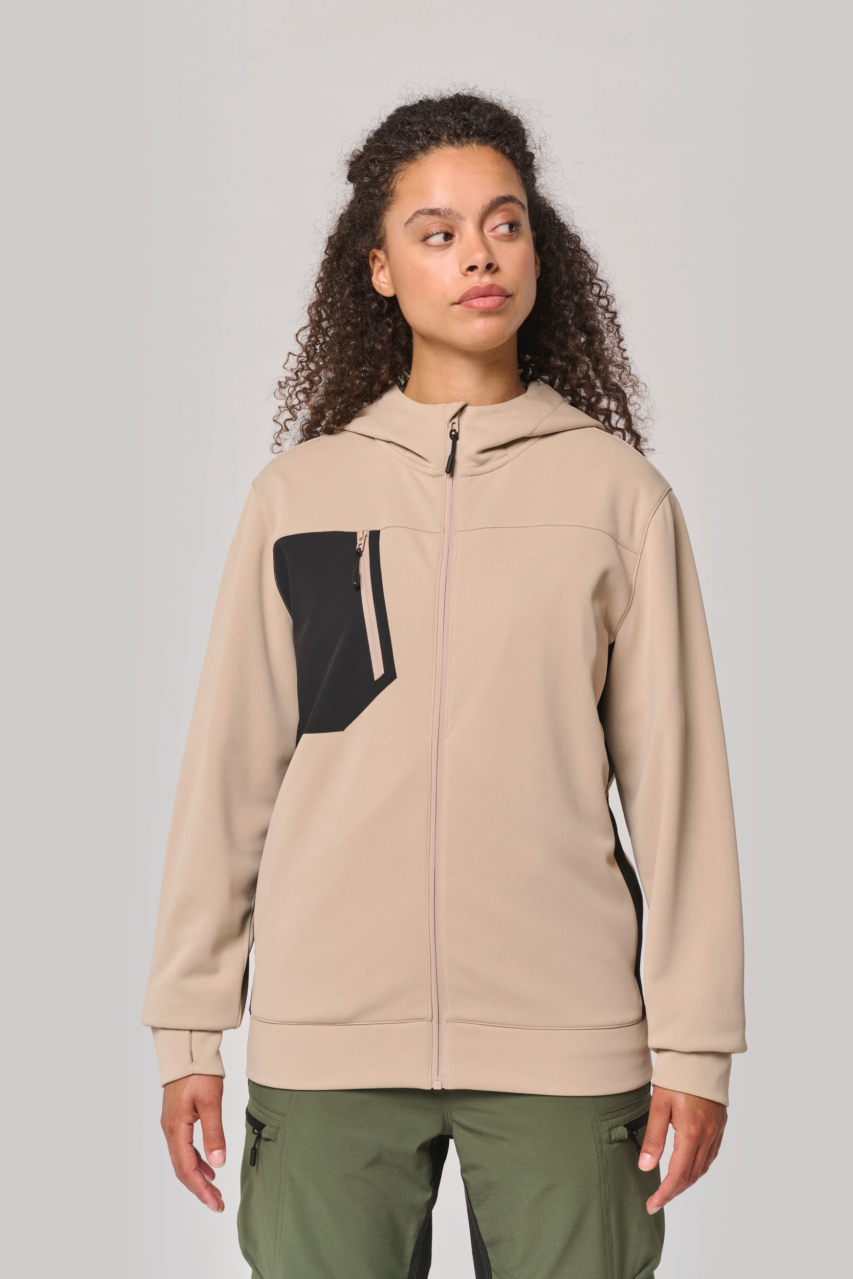 Sudadera deportiva unisex con capucha y cremallera completa de poliéster reciclado | PA349