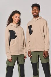 Sudadera deportiva unisex con capucha y cremallera completa de poliéster reciclado | PA349