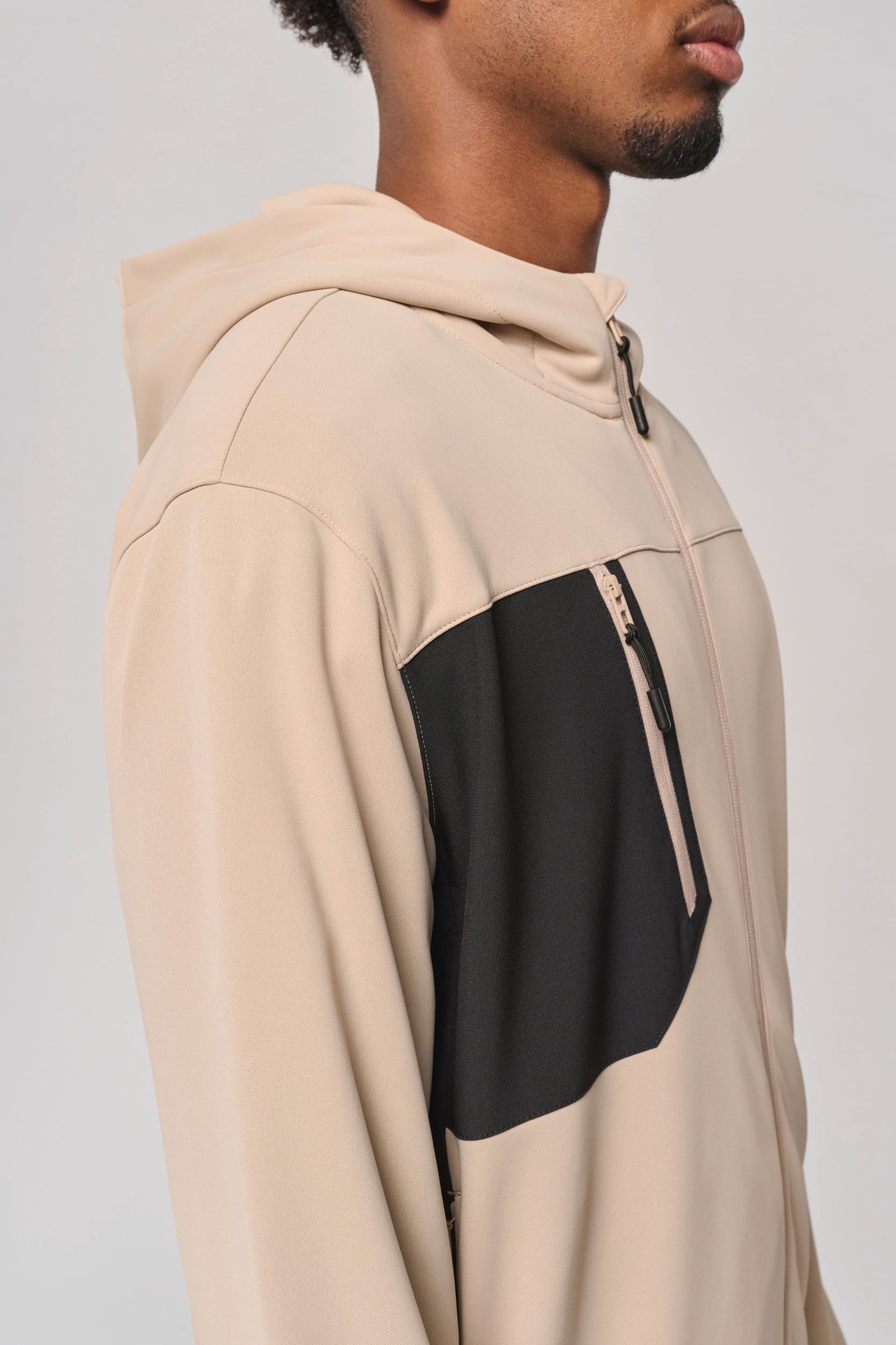 Sudadera deportiva unisex con capucha y cremallera completa de poliéster reciclado | PA349