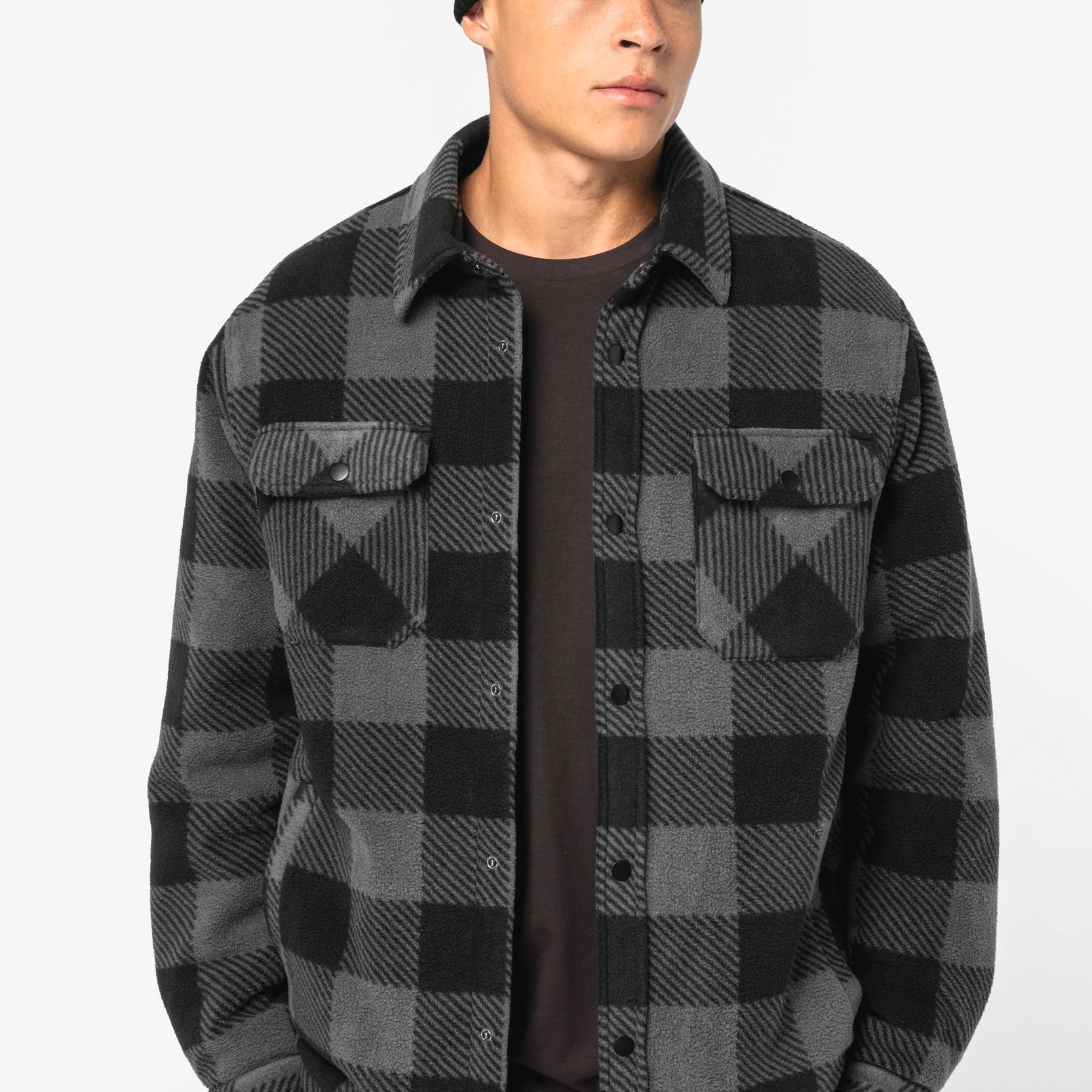 Men's Checked Padded Overshirt NS523