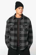 Karierte, wattierte Herren-Hemdjacke aus recyceltem Polyester | NS523