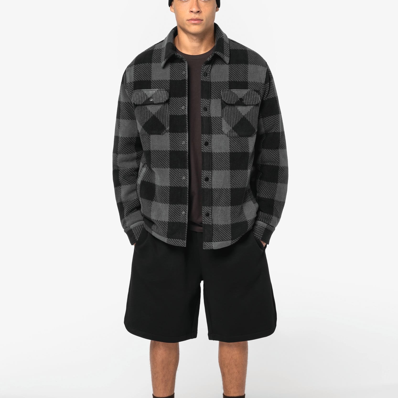 Men's Checked Padded Overshirt NS523