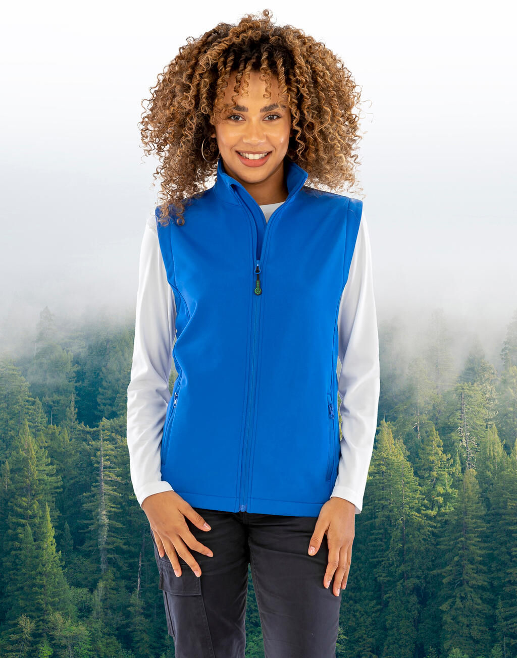 Dames Gerecycleerde 2-Lagen Bedrukbare Softshell Z/W - 96533
