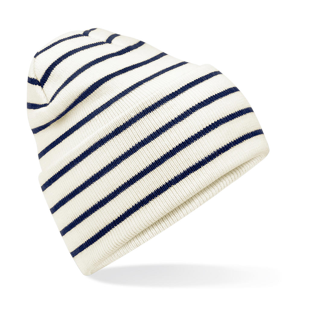Original Deep Cuffed Striped Beanie – Recycled Yarn | B39R