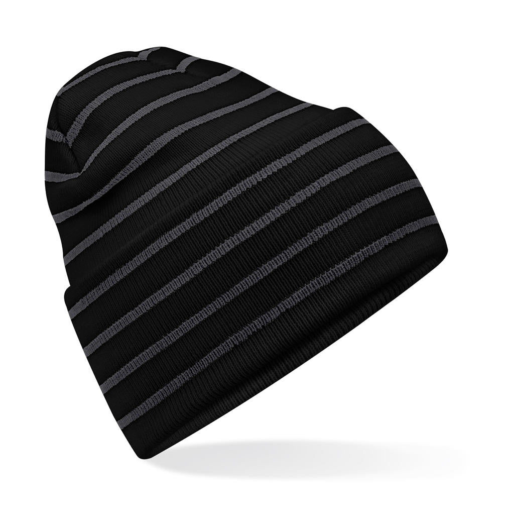 Original Deep Cuffed Striped Beanie – Recycled Yarn | B39R