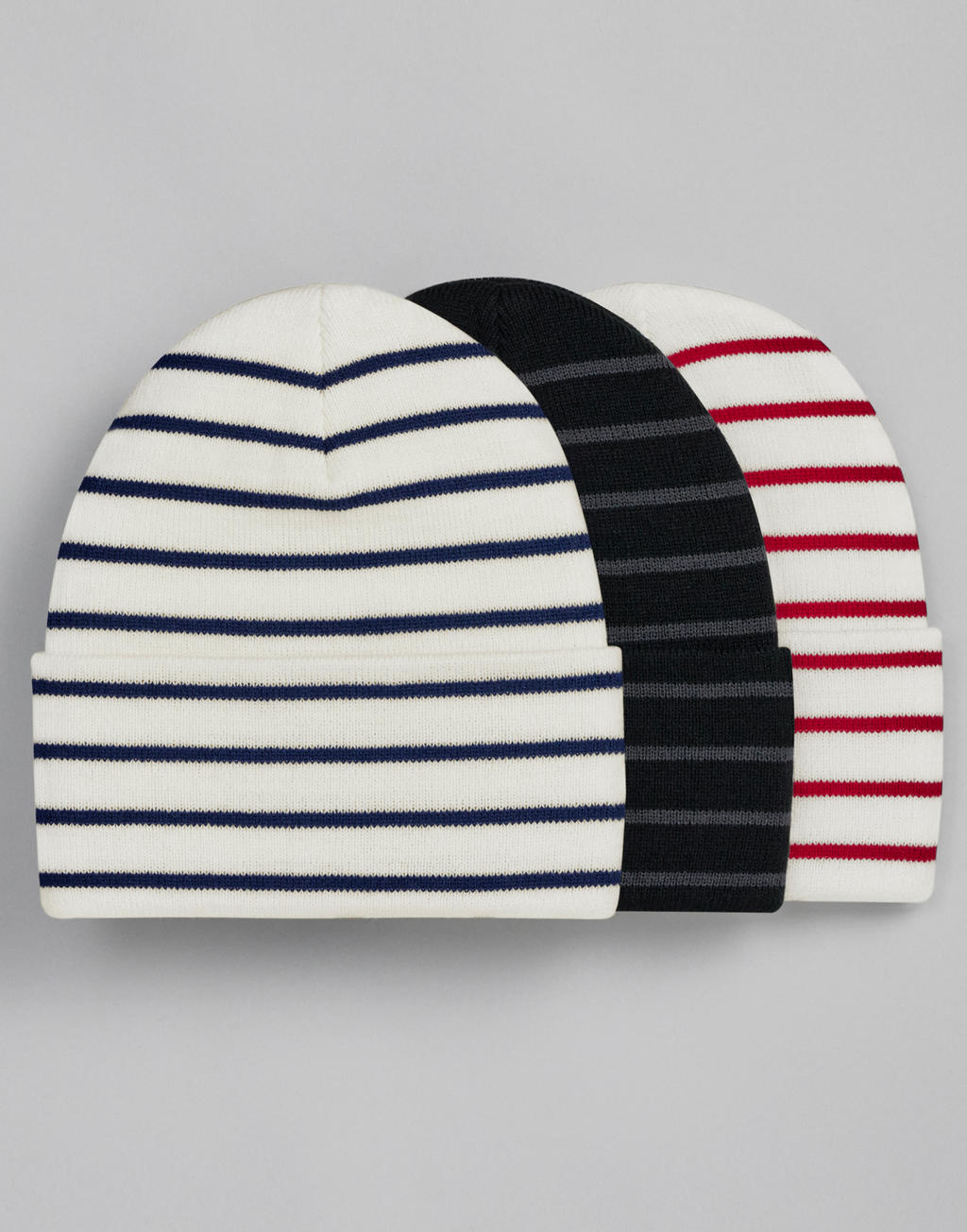 Original Deep Cuffed Striped Beanie – Recycled Yarn | B39R