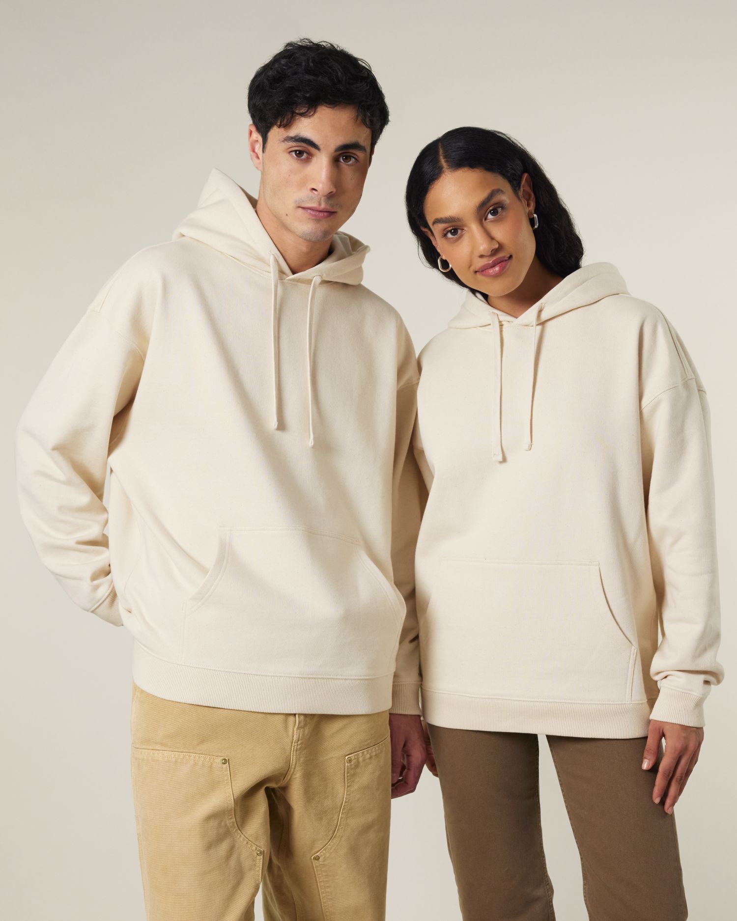 【MODERNIF】Overfit Double Layer Saint Sweatshirt MVP 1/2 Zip Oversized Sweater - Shale Beige | LSKD