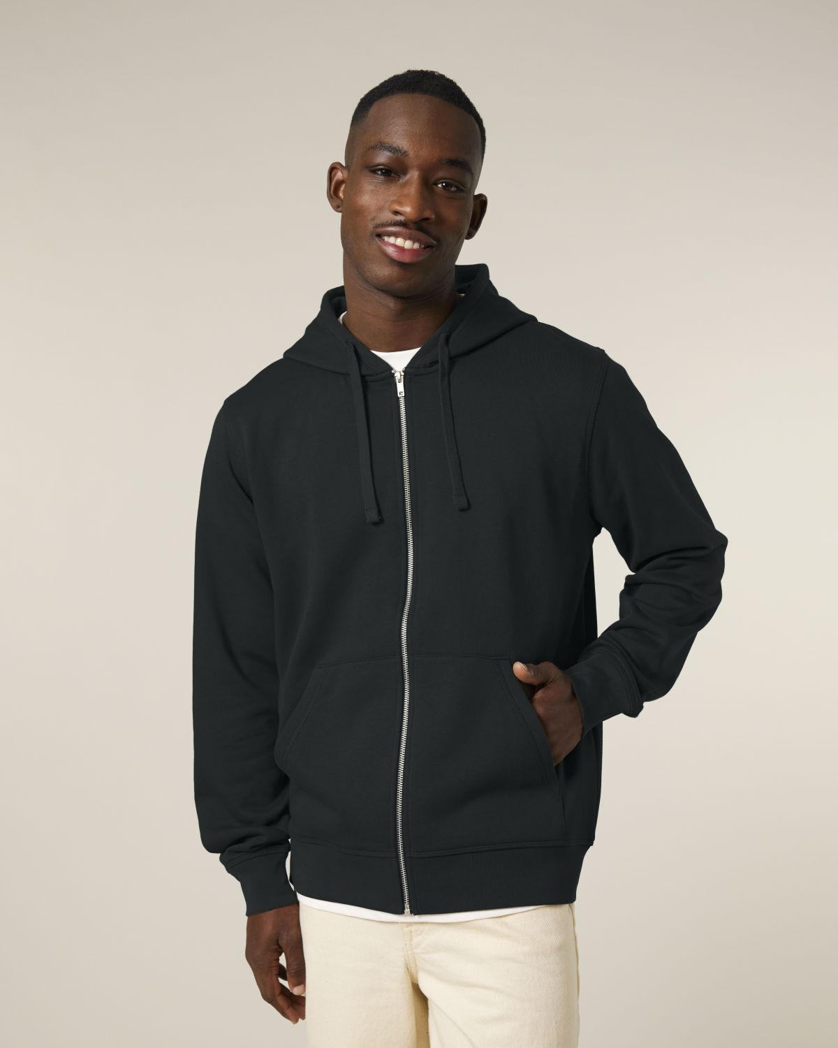 Unisex Organic Cotton Mid-Light Zip-Thru Hoodie - 280 GSM | Mixer STSU205